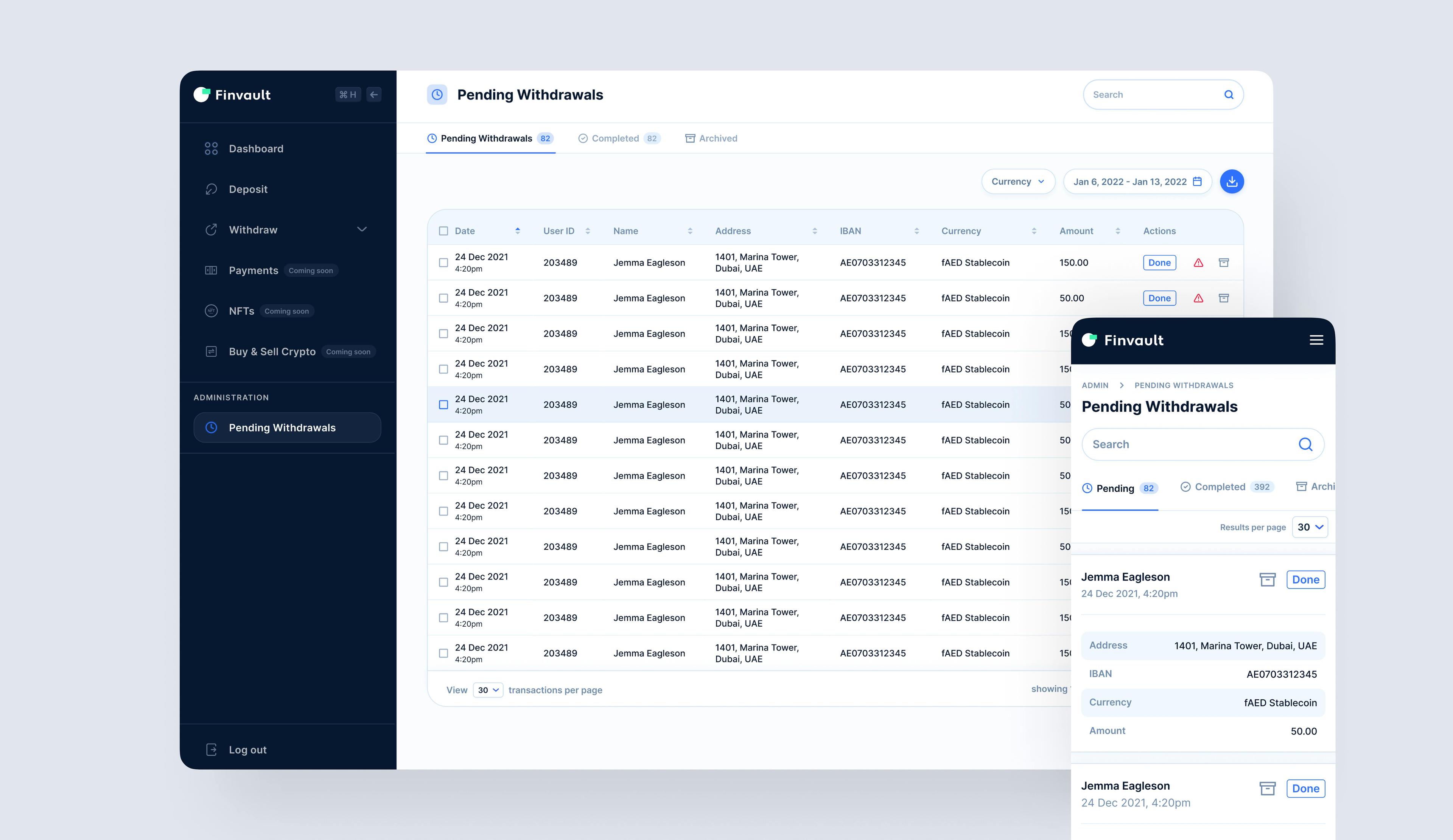 Administrative Dashboard